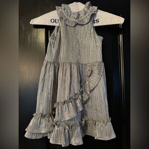 Janie and Jack silver metallic holiday dress. Size 3T